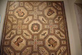 Mosaic of Medusa and the seasons, 4th cent., National Archeological Museum, Madrid (5) (29327256296)