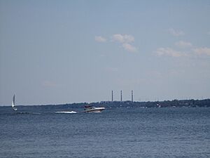 Motorboat on Wabamun Lake