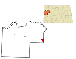 Location of Mandaree, North Dakota