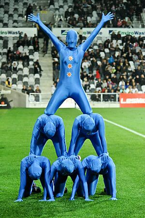 Otago Dancers human pyramid 2