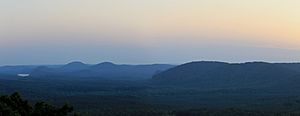 Panorama of Morrow Mountain State Park and Uwharrie Mountains
