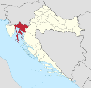Primorje-Gorski Kotar County within Croatia