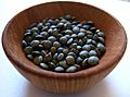 Puy lentils wooden bowl