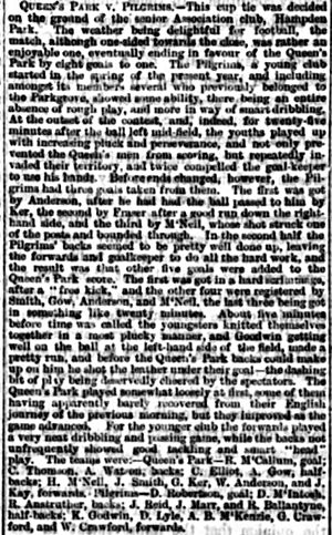 Queen's Park 8–1 Pilgrims, 1880–81 Scottish Cup First Round, North British Daily Mail Mon Oct 25 1880