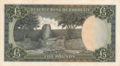 Rhodesia £5 1966 Reverse