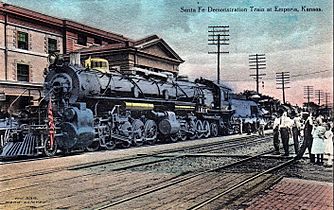 Santa Fe 2-10-10-2 locomotive at Emporia Kansas 1912