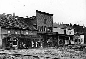 Schneider's Hotel, Skykomish, Washington, ca 1903 (WASTATE 281)