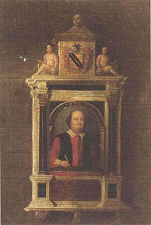 Shakespeare's Monument painted by John Hall 1748