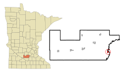 Location of Hendersonwithin Sibley County, Minnesota