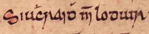 Sigurðr Hlǫðvisson (Oxford Bodleian Library MS Rawlinson B 489, folio 36v)