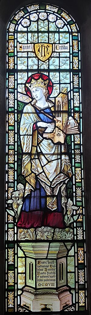 St Cecilia stained glass window