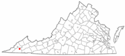 Location of Dungannon, Virginia