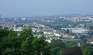 Views of Brighton and Hove - Lewes Road, Hollingdean and Prestonville from Tenantry Down Road (August 2013)