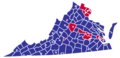 Virginia Republican Presidential Caucuses Election Results by County, 2016