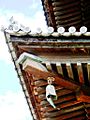 Wind-powered bell under temple eaves,. Banna-ji. Ashikaga, Tochigi