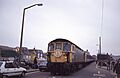 33117 TnT with 4-TC units 8023 + 8001 on the Weymouth Quay line taken during Network SouthEast and British Rail, Weymouth Quay Tramway Commemoration Trips on 30 Dec 1989 (2)