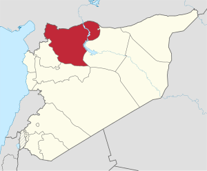 Map of Syria with Aleppo highlighted