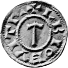 Anglo-Scandinavian coin, St Peter, reverse