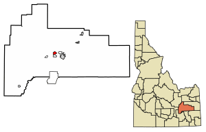 Location of Moreland in Bingham County, Idaho.