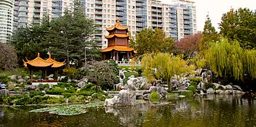 Chinese Garden of Friendship (looking back at city)