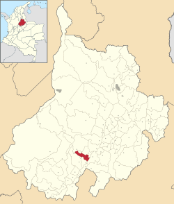 Location of the municipality and town of El Guacamayo in the Santander  Department of Colombia.