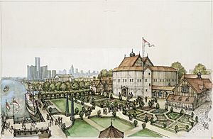 Conceptual drawing for Shakespeare's Globe in Detroit
