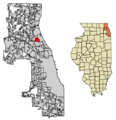 Cook County Illinois Incorporated and Unincorporated areas Deerfield Highlighted