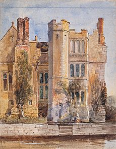 Cox-Jnr-98093 - Hever Castle from the Moat - circa 1850