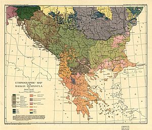 Cvijic, Jovan - Breisemeister, William A. - Carte ethnographique de la Péninsule balkanique (pd)