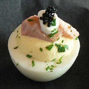 Deviled egg closeup