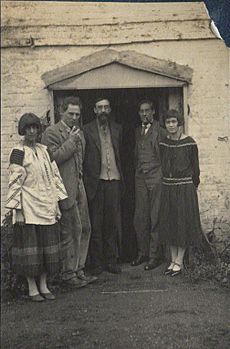 Dora Carrington; Ralph Partridge; Lytton Strachey; Oliver Strachey; Frances Catherine Partridge (née Marshall), 1923