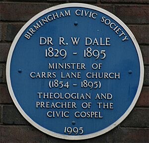 Dr R W Dale blue plaque