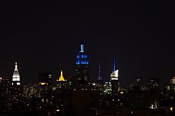 Empire State Building blue blue blue 2011 Shankbone