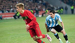 Fabio Coentrao (L), Angel Di Maria (R) – Portugal vs. Argentina, 9th February 2011 (1)