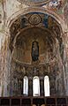 Georgia, Gelati monastery, Church of Virgin the Blessed, mosaic+mural depicting Theotokos, Angels Michael and Gabriel, Arc de Triomphe