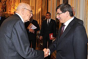 Giorgio Napolitano and Ahmet Davutoglu 2