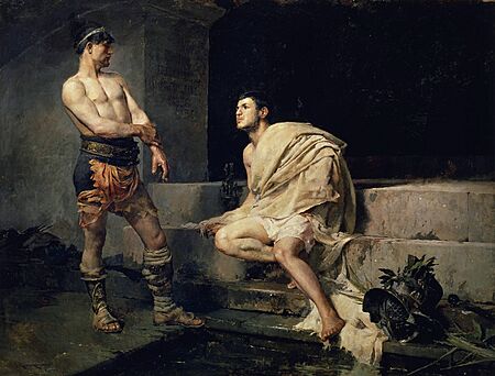 Gladiadores después del combate, por José Moreno Carbonero
