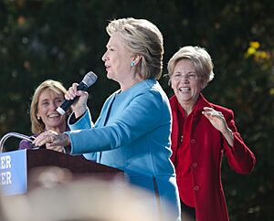 Hillary Clinton Maggie Hassan Elizabeth Warren Manchester NH October 2016