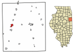 Location of Gilman in Iroquois County, Illinois