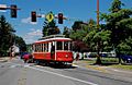 Issaquah Valley Trolley car 519 crossing Front St in 2014