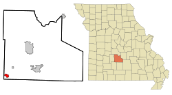 Location of Conway, Missouri