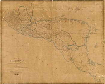 Map of the provinces of the Kingdom of Guatemala.