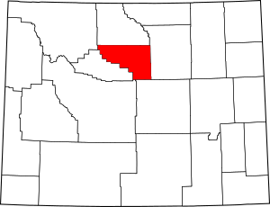 Map of Wyoming highlighting Washakie County