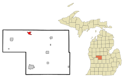 Location of Lakeview within Montcalm County, Michigan