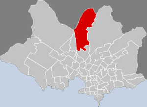Location of Colón Sudeste–Abayubá in Montevideo