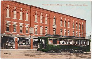 Musgrove Building and trolley postcard