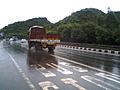 NH5 on a rainy day at Zoo Park in Visakhapatnam