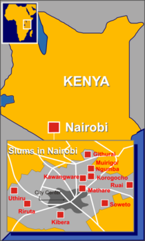 Nairobi slums area