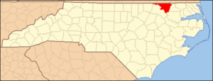 North Carolina Map Highlighting Northampton County