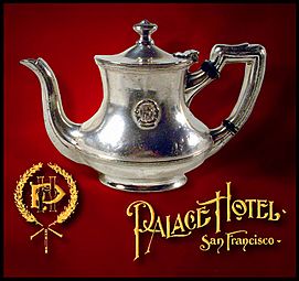 Original Palace Hotel (SF) crest, logotype, & teapot